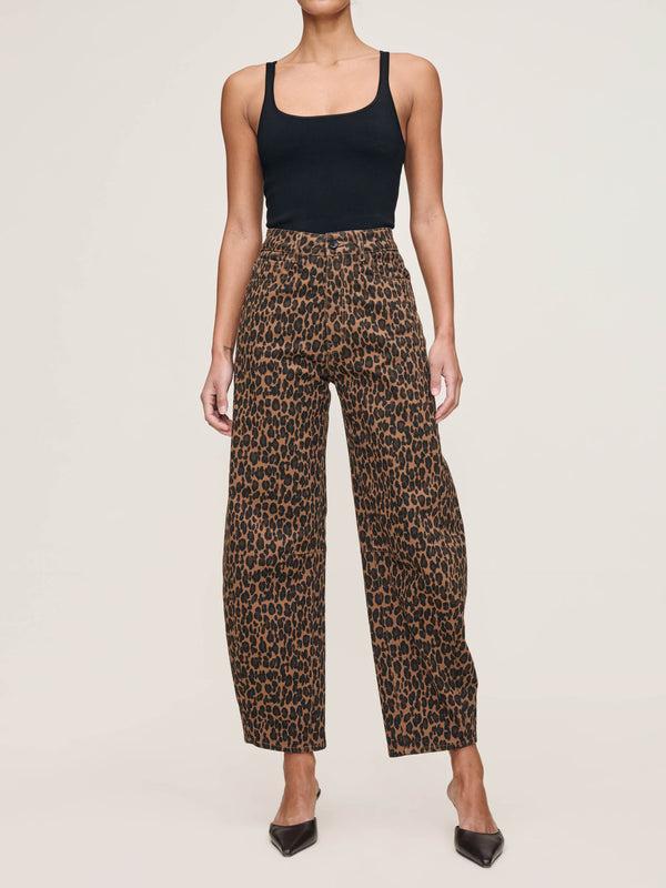 Dl1961 Miro Barrel High Rise 28" Jeans Leopard