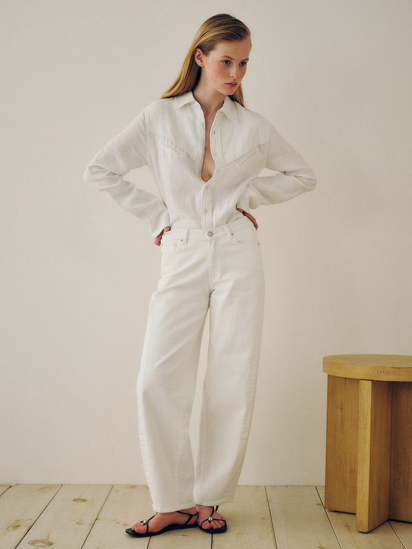 Dl1961 Miro Barrel High Rise 28" Jeans White