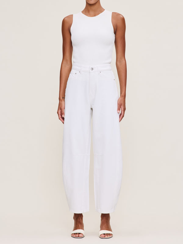 dl1961 Miro Barrel High Rise 28" Jeans White