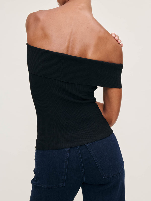Dl1961 Off Shoulder Top Instasculpt™ Rib Black