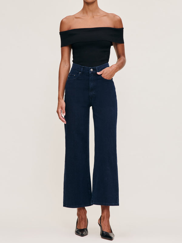 Dl1961 Off Shoulder Top Instasculpt™ Rib Black