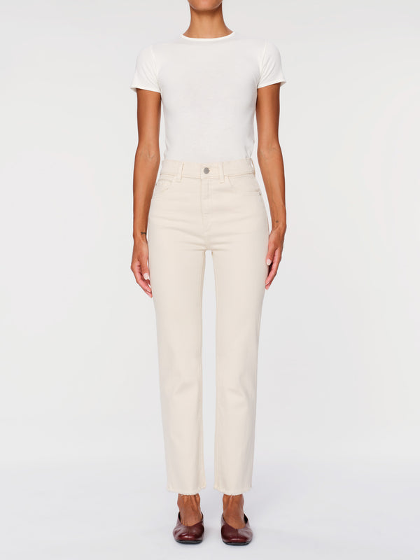 Dl1961 Patti Straight High Rise 27" Jeans Ecru