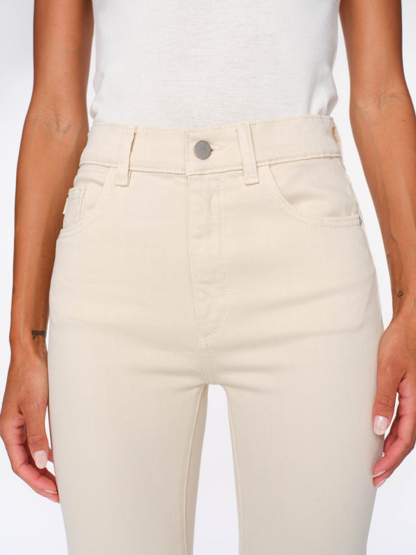 Dl1961 Patti Straight High Rise 27" Jeans Ecru