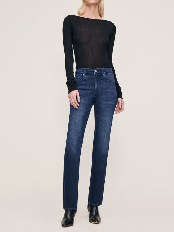 Dl1961 Patti Straight High Rise 31" Jeans Blue Cave