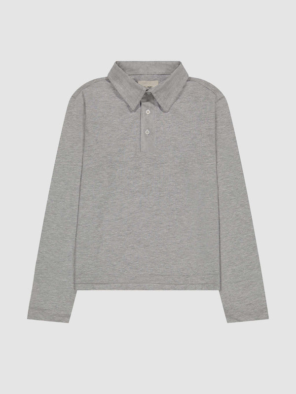dl1961 Polo Shirt Long Sleeve Heather Grey