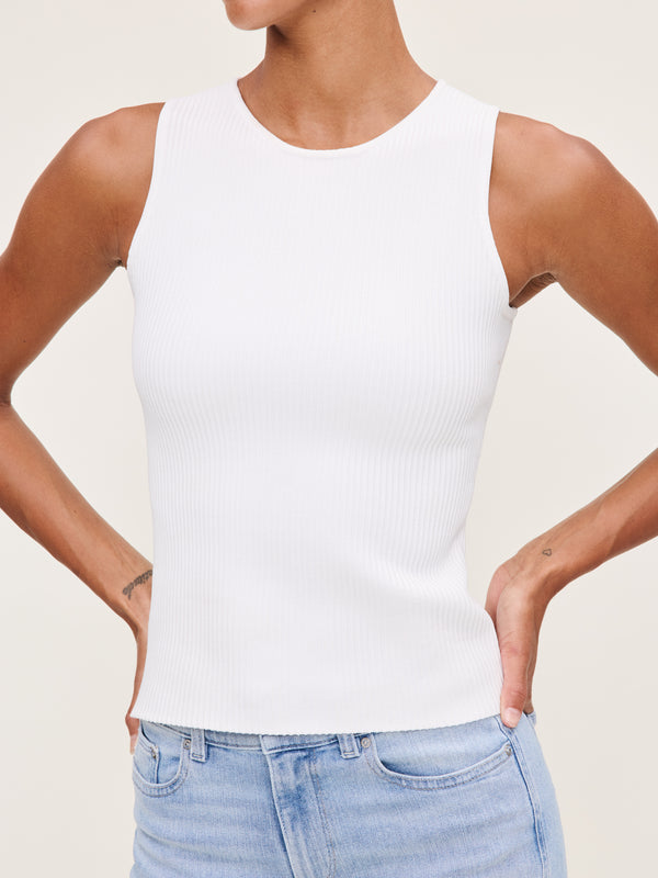 dl1961 Racer Tank Instasculpt™ Rib White