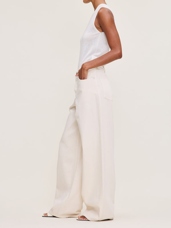 Dl1961 Razi Wide Barrel High Rise Jeans Ecru