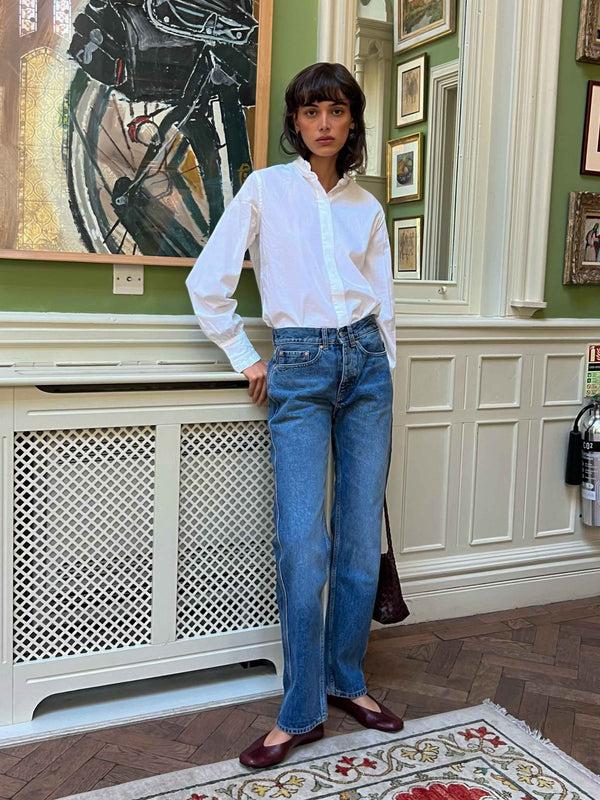 Dl1961 Romie Straight Mid Rise Jeans Endless Sea