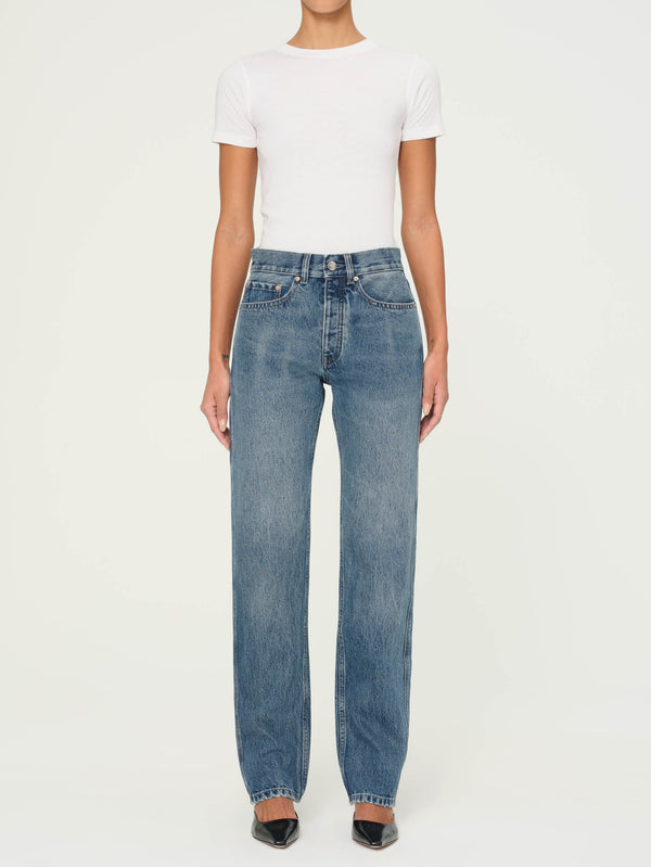 Dl1961 Romie Straight Mid Rise Jeans Endless Sea