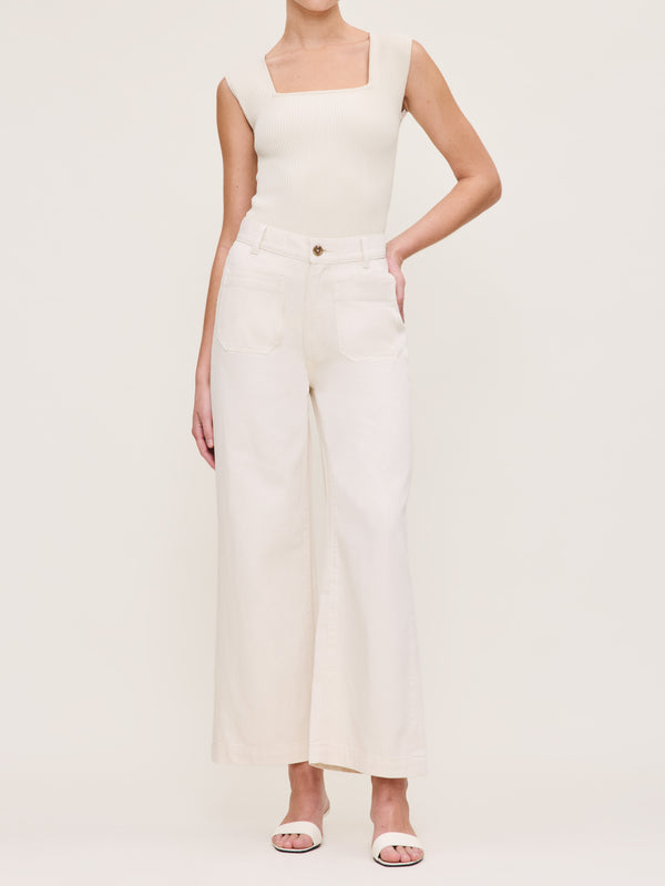 Dl1961 Square Neck Top Instasculpt™ Rib Ecru