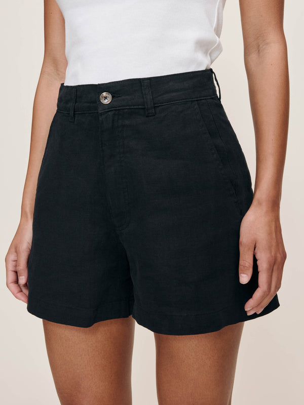 Dl1961 Taylor Short Ultra High Rise 3" Black Linen