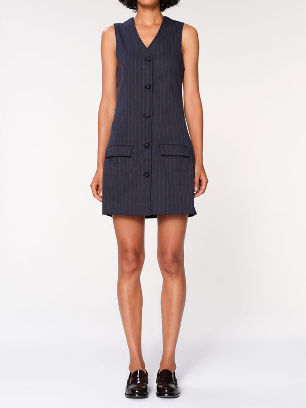 Dl1961 Vest Dress Mini Pinstripe