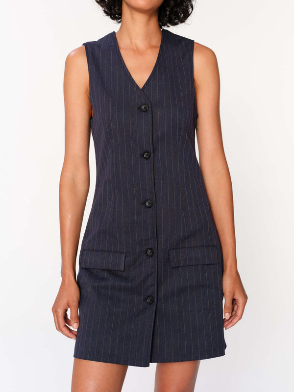 dl1961 Vest Dress Mini Pinstripe