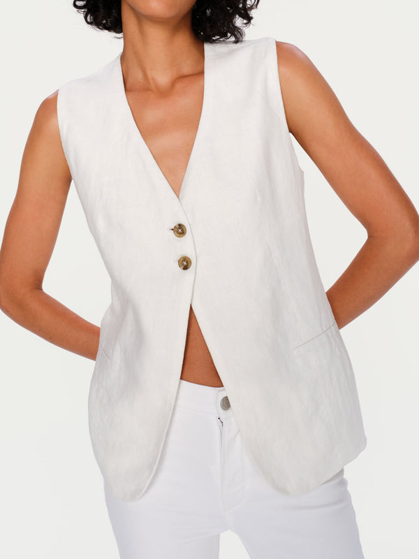 dl1961 Zia Vest White Linen