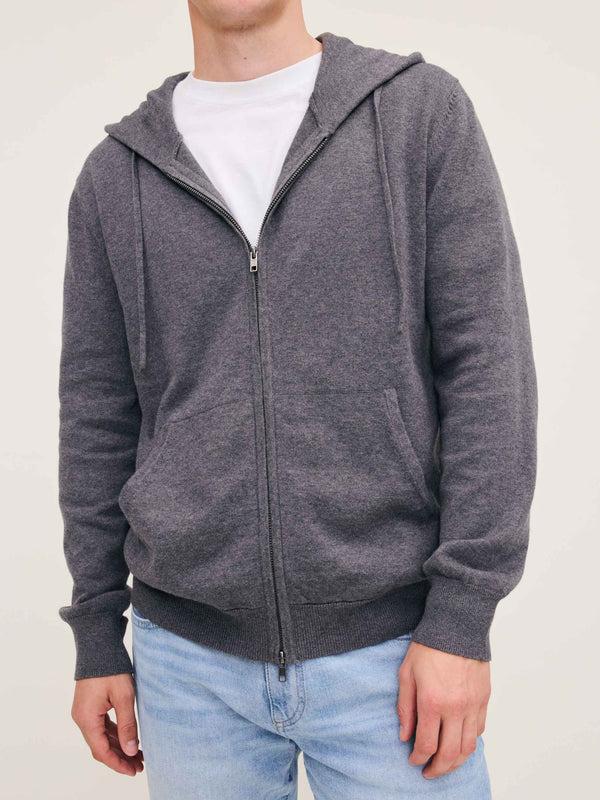 Dl1961 Zip-Up Hoodie Charcoal Grey