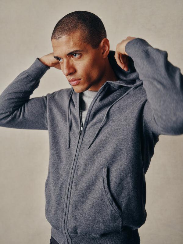 dl1961 Zip-Up Hoodie Charcoal Grey