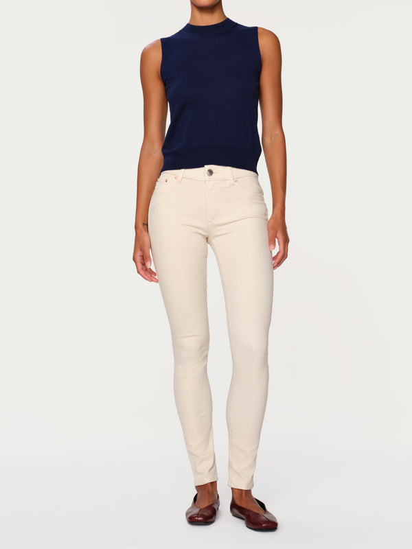 dl1961 Florence Skinny Mid Rise Instasculpt Ankle Jeans Flax