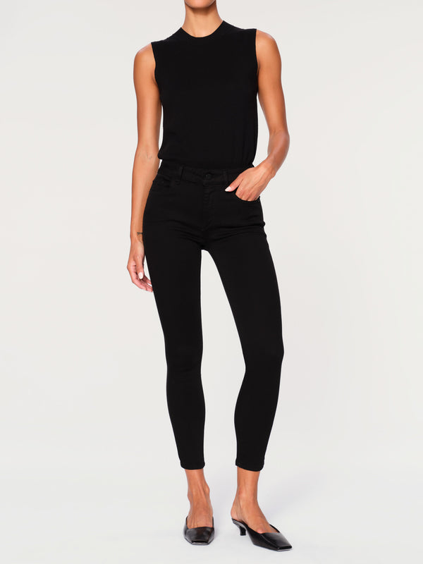 dl1961 Florence Skinny Mid Rise Instasculpt Crop Hail