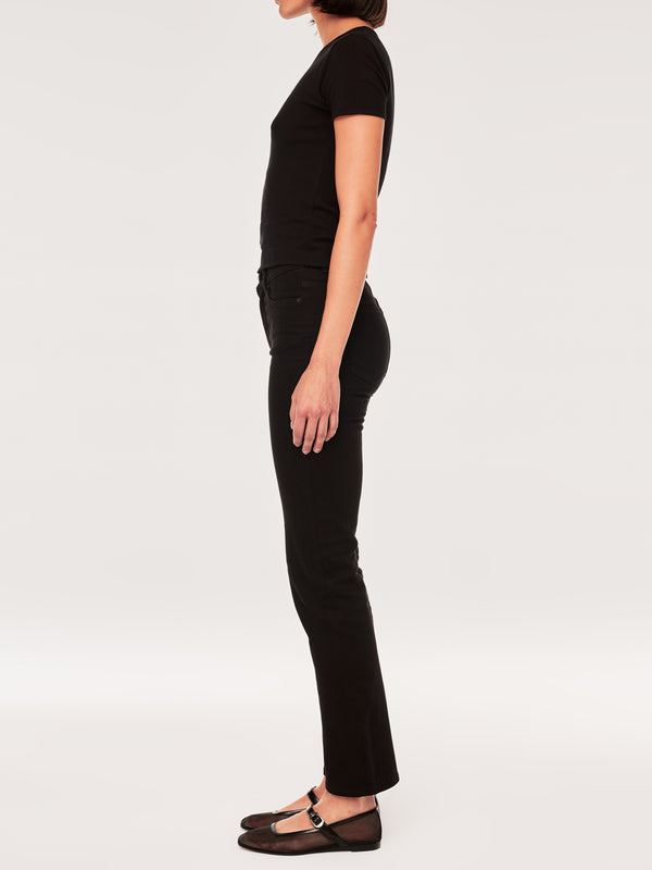Dl1961 Halle Straight High Rise Instasculpt™ 29" Jeans Black Peached