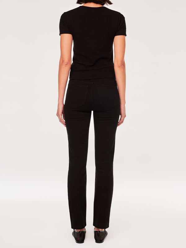 Dl1961 Halle Straight High Rise Instasculpt™ 29" Jeans Black Peached