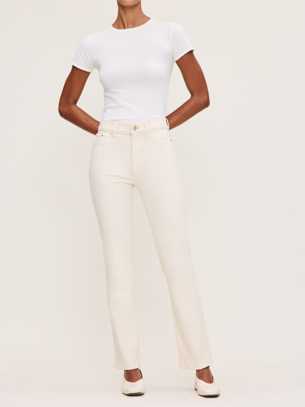 Dl1961 Halle Straight High Rise Instasculpt™ 29" Jeans Ecru