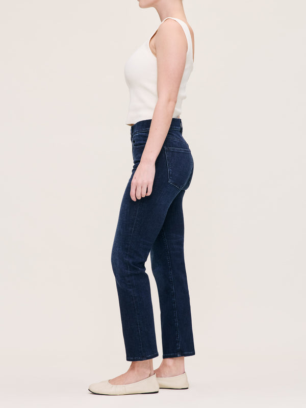 Dl1961 Halle Straight Petite High Rise Instasculpt™ 25.5" Jeans Mediterranean