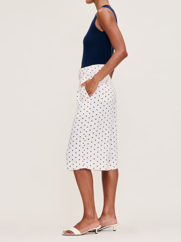 Dl1961 Hepburn Short High Rise Pleated 14.5" Polka Dots