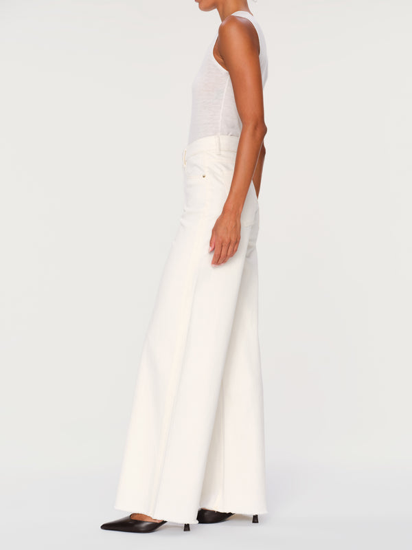 Dl1961 Hepburn Wide Leg High Rise 31" Jeans Eggshell