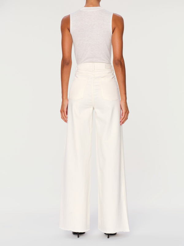 Dl1961 Hepburn Wide Leg High Rise 31" Jeans Eggshell