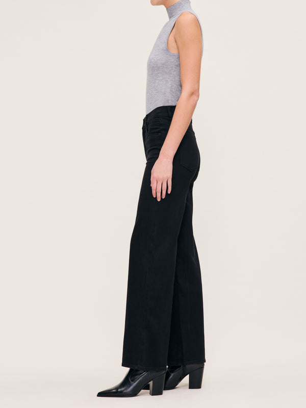 Dl1961 Hepburn Wide Leg High Rise 32" Jeans Jet Black