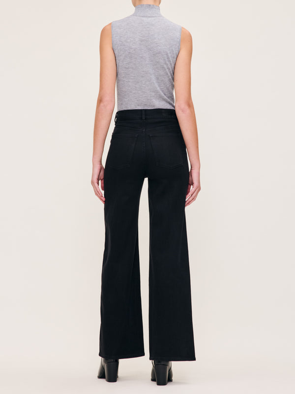 Dl1961 Hepburn Wide Leg High Rise 32" Jeans Jet Black