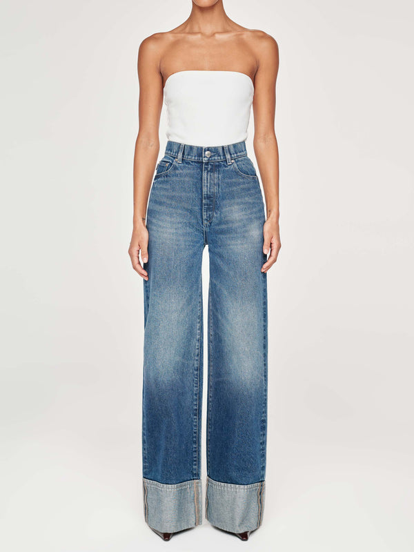 Dl1961 Hepburn Wide Leg High Rise 32" Jeans Middleton Cuffed