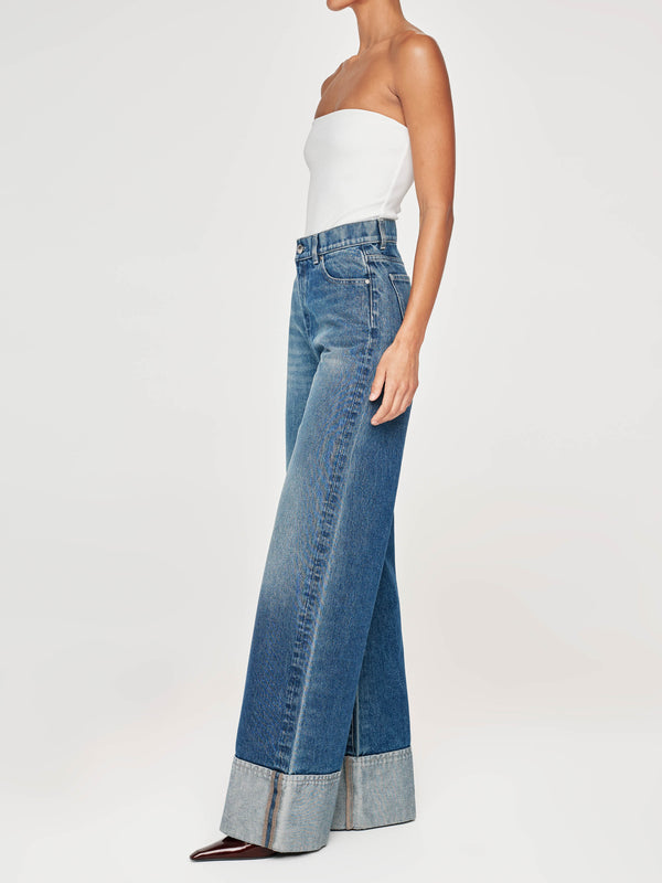 Dl1961 Hepburn Wide Leg High Rise 32" Jeans Middleton Cuffed
