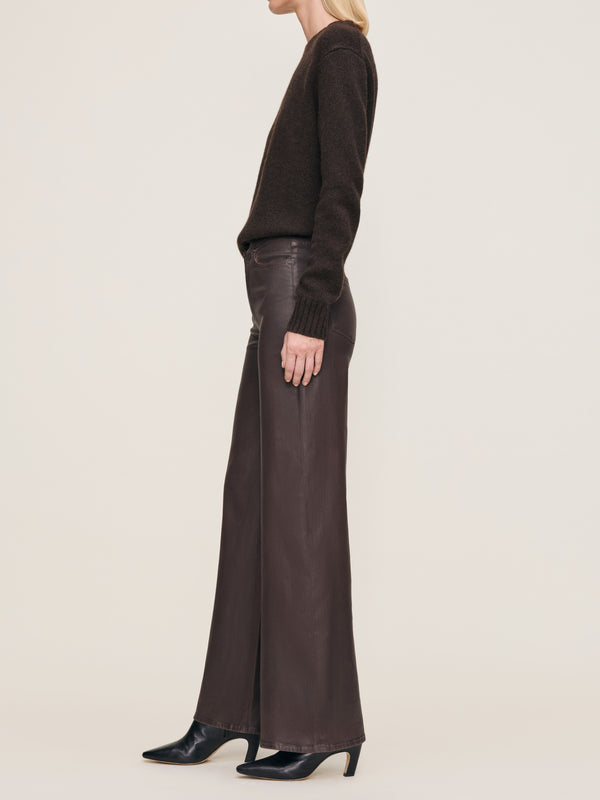 Dl1961 Hepburn Wide Leg High Rise 32" Jeans Walnut Coated