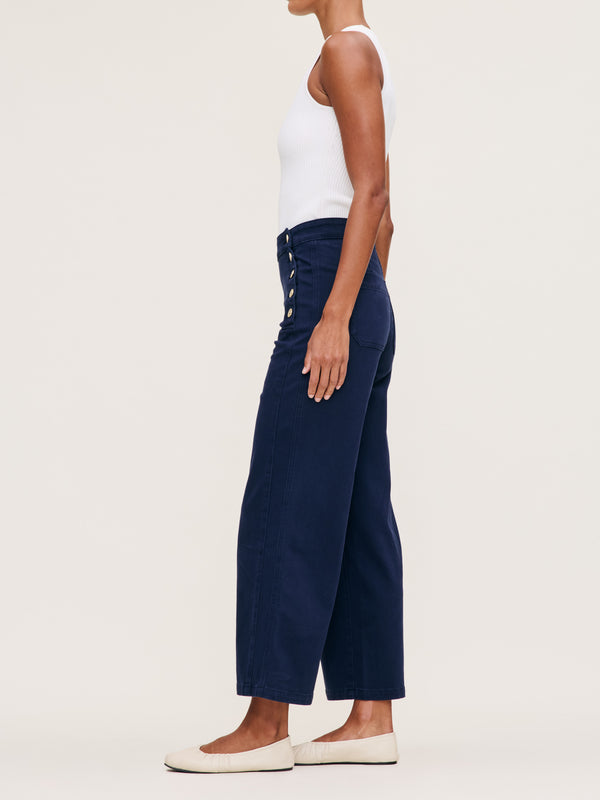 Dl1961 Hepburn Wide Leg High Rise Ankle Bright Navy