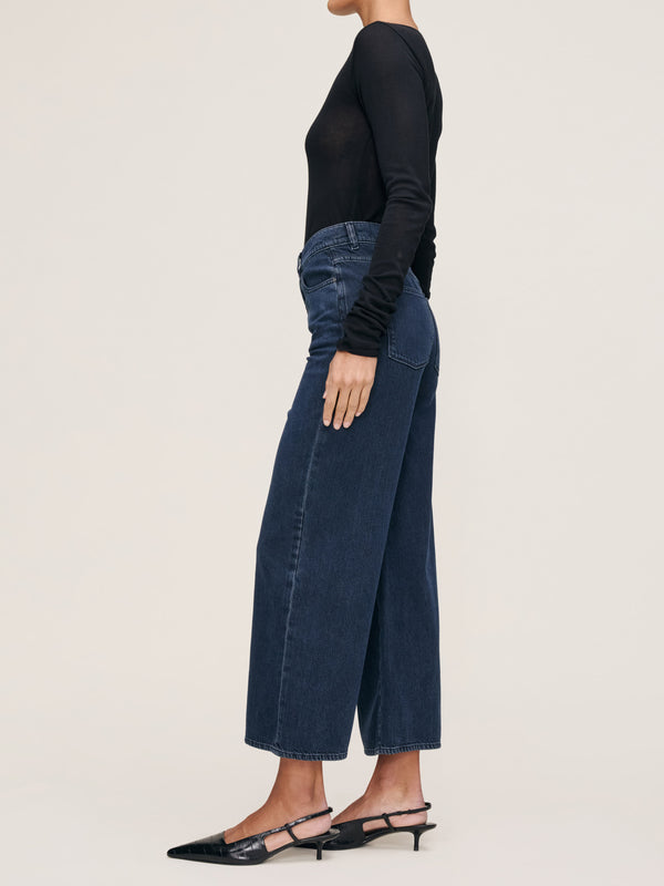Dl1961 Hepburn Wide Leg High Rise Ankle Jeans Crater Lake