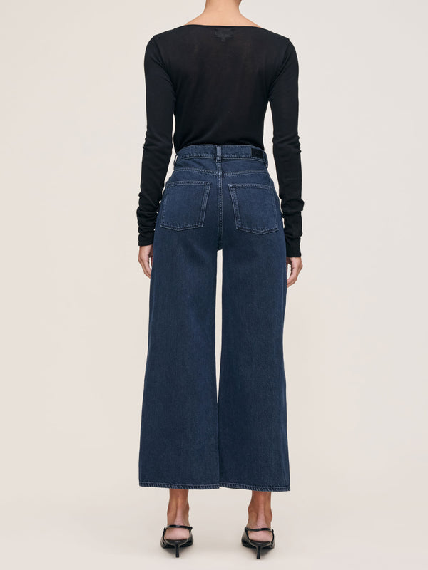 Dl1961 Hepburn Wide Leg High Rise Ankle Jeans Crater Lake
