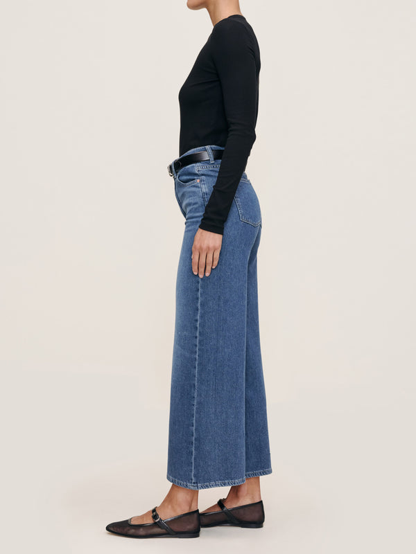 Dl1961 Hepburn Wide Leg High Rise Ankle Jeans Del Ray