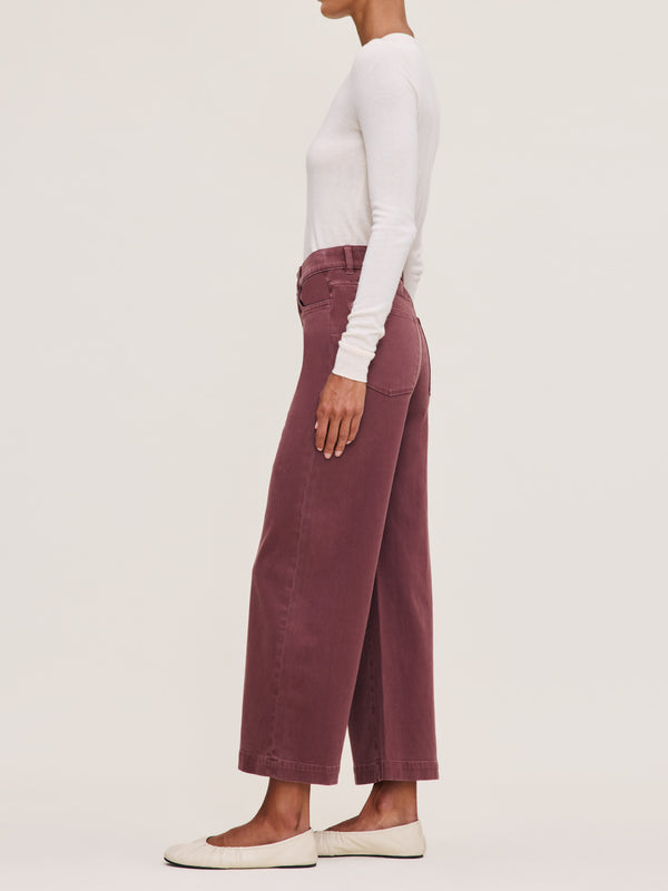 Dl1961 Hepburn Wide Leg High Rise Ankle Jeans Dried Rose