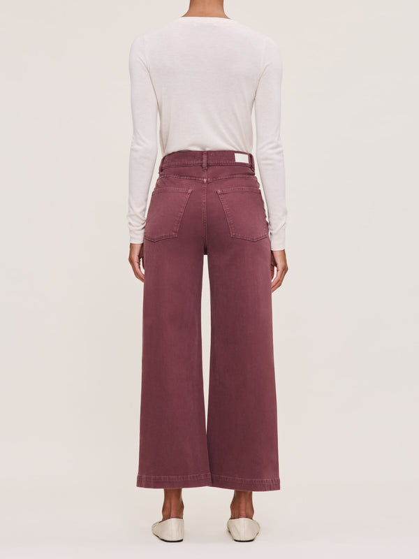 Dl1961 Hepburn Wide Leg High Rise Ankle Jeans Dried Rose