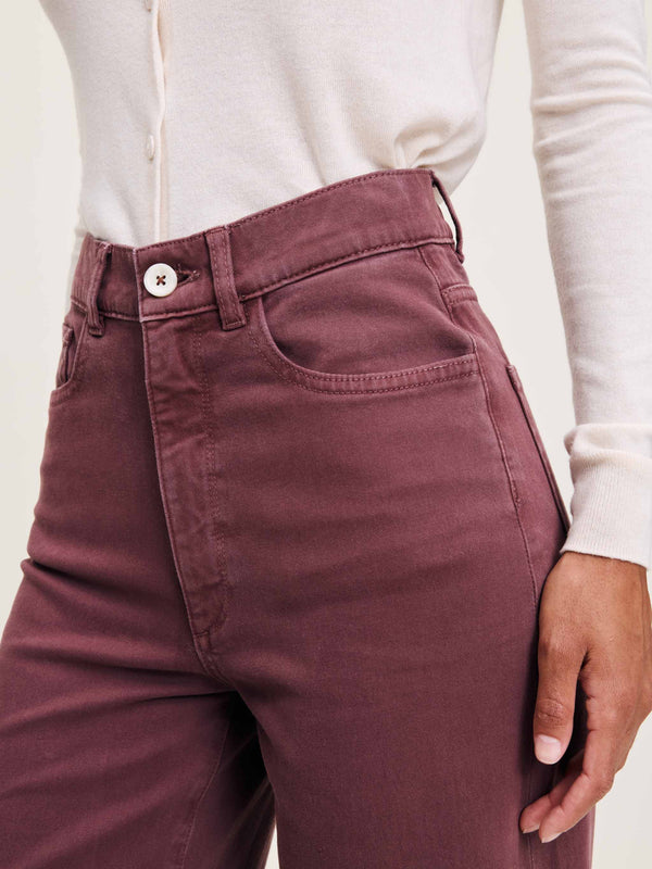 Dl1961 Hepburn Wide Leg High Rise Ankle Jeans Dried Rose