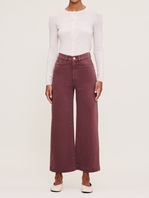 dl1961 Hepburn Wide Leg High Rise Ankle Jeans Dried Rose