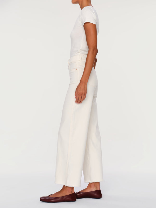 Dl1961 Hepburn Wide Leg High Rise Ankle Jeans Eggshell