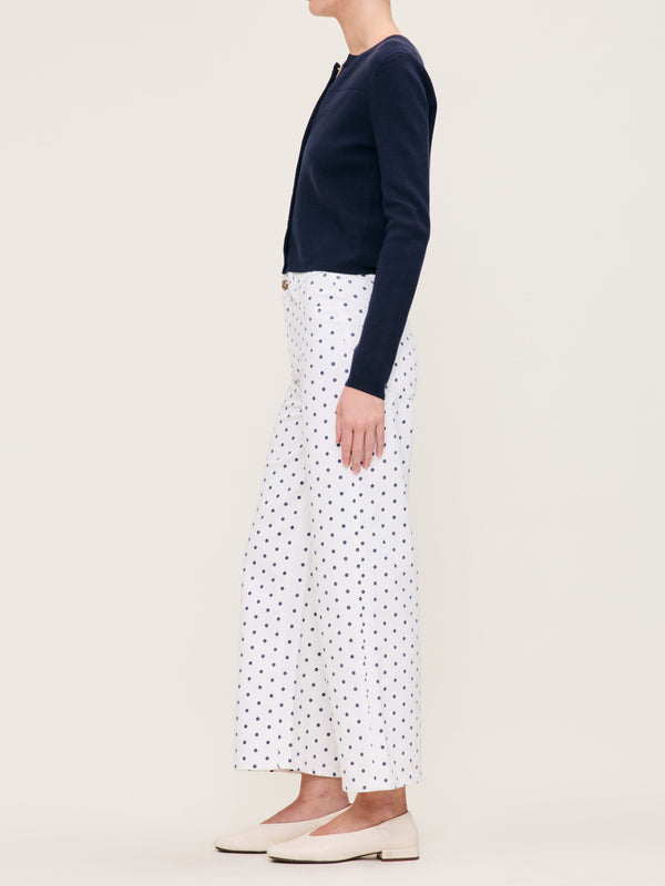 Dl1961 Hepburn Wide Leg High Rise Ankle Jeans Marine Dots