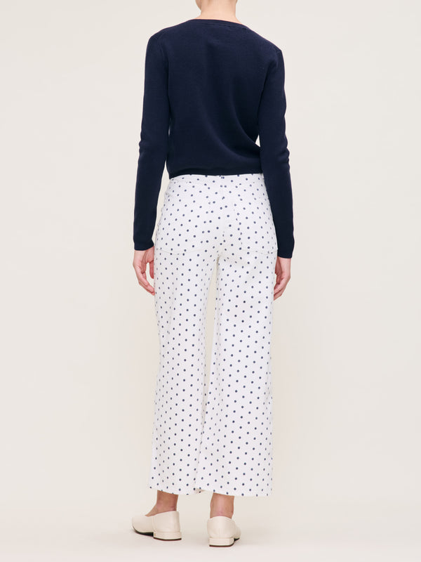 Dl1961 Hepburn Wide Leg High Rise Ankle Jeans Marine Dots