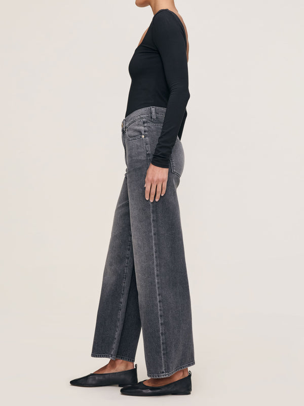 Dl1961 Hepburn Wide Leg High Rise Ankle Jeans Nightshade Aura