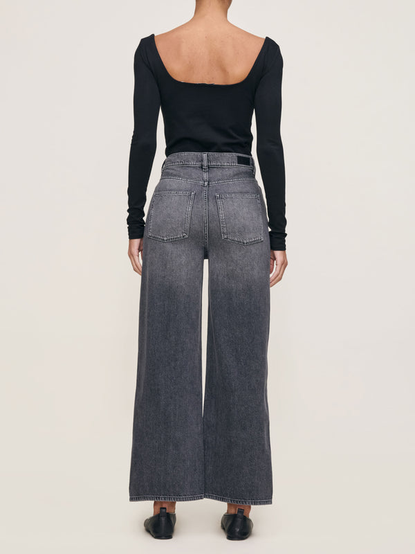 Dl1961 Hepburn Wide Leg High Rise Ankle Jeans Nightshade Aura