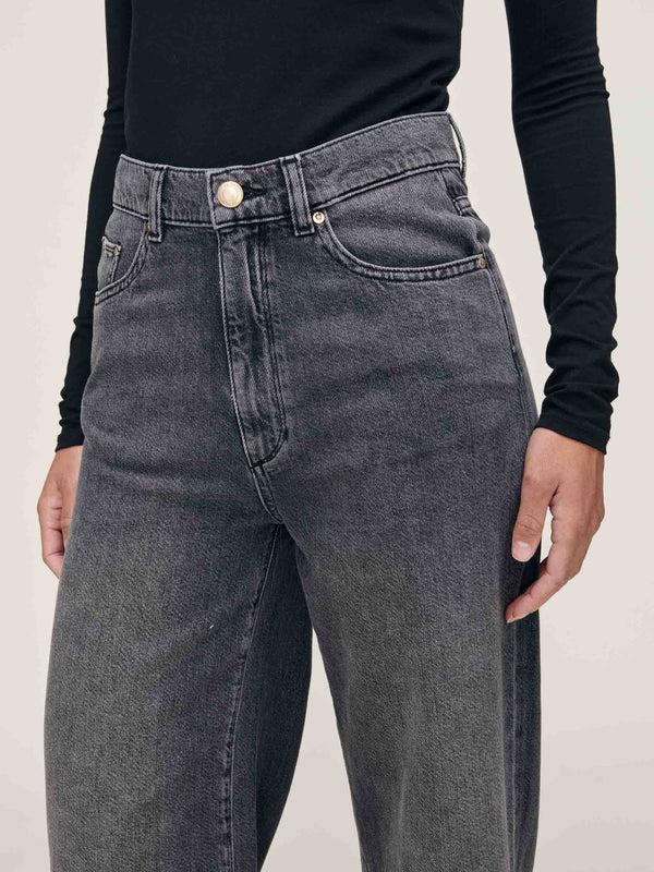 Dl1961 Hepburn Wide Leg High Rise Ankle Jeans Nightshade Aura