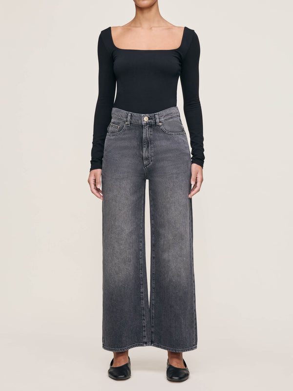 dl1961 Hepburn Wide Leg High Rise Ankle Jeans Nightshade Aura