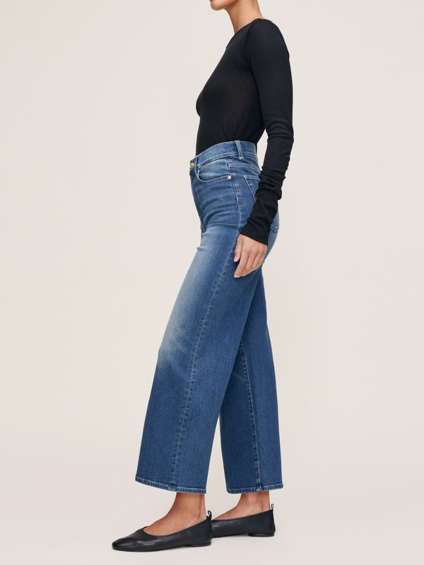 Dl1961 Hepburn Wide Leg High Rise Ankle Jeans Oceanside